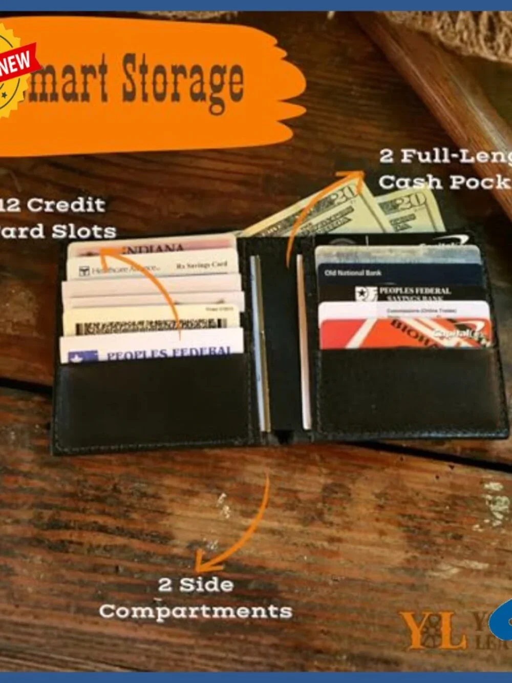 Genuine Ostrich Skin Jumbo Hipster Wallet 12 Card Slots Oversized Square
